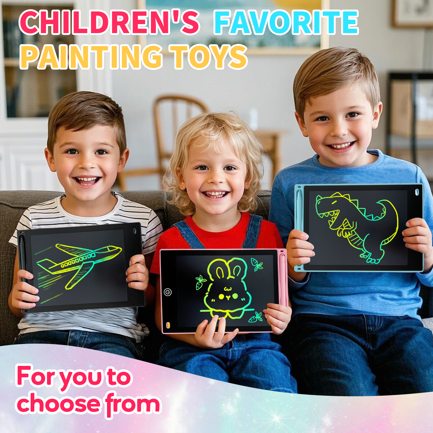 4-in-1 Sank Magic Practice Book + Water Magic Book + 6.5-Inch Multi-Color LCD Writing Tablet
