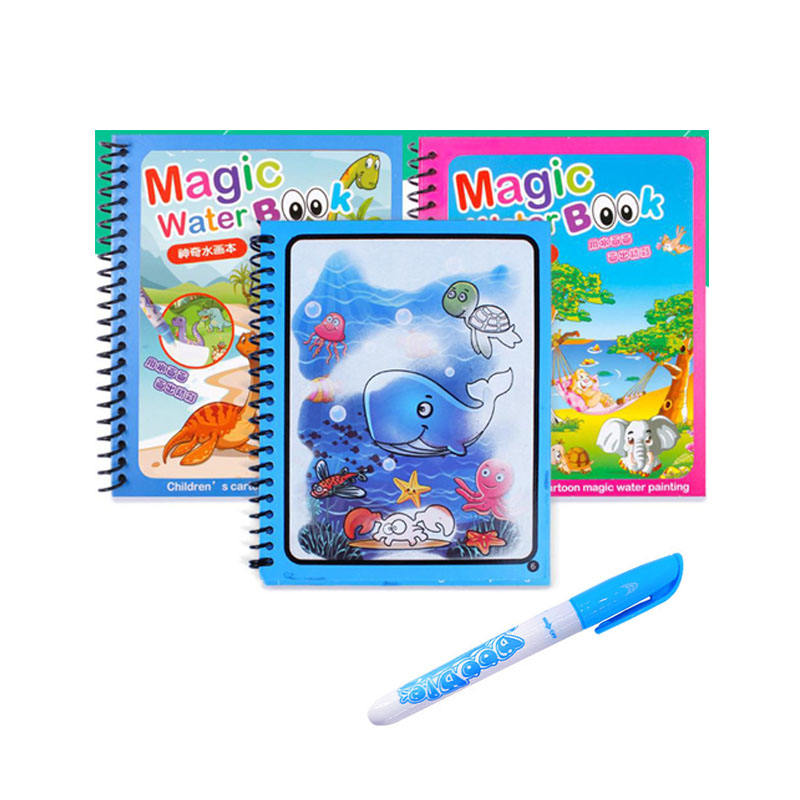 4-in-1 Sank Magic Practice Book + Water Magic Book + 6.5-Inch Multi-Color LCD Writing Tablet